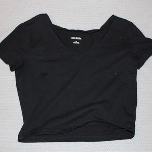 Wild Fable Black V-Neck Crop Top